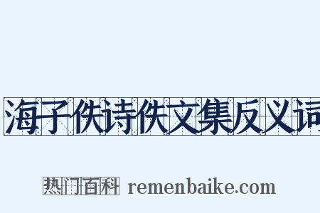海子佚诗佚文集反义词是什么意思的图片